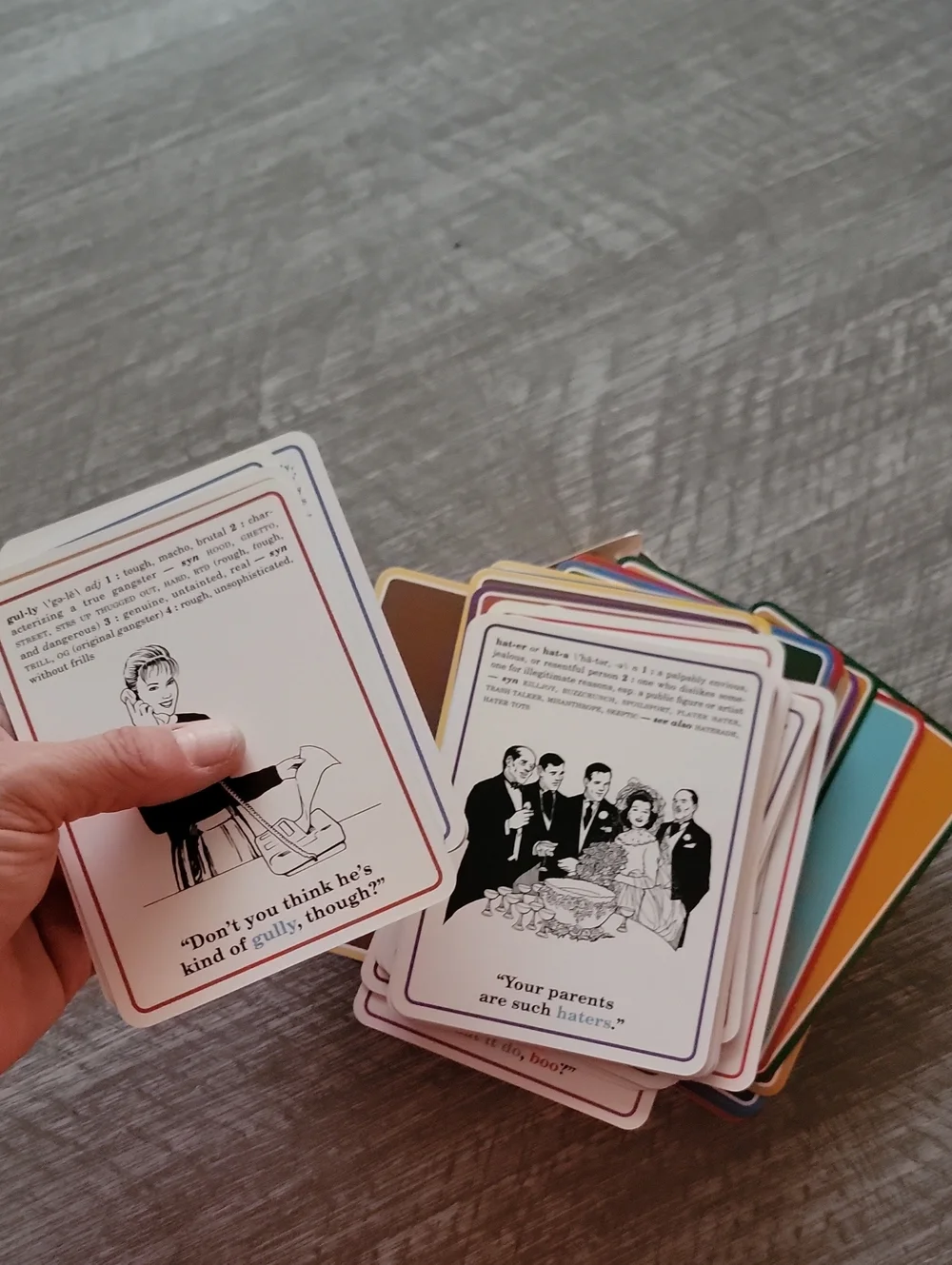 Slang Flashcards Card Deck - Mustard & Cream Box